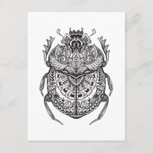 African Beetle Zendoodle Postcard