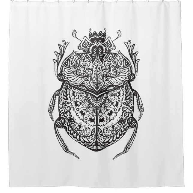African Beetle Zendoodle Shower Curtain (Front)