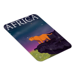 African Big Cat Vintage Poster Magnet
