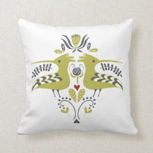 African Bird / Hoepoe / Design / Coral / Shweshwe Cushion