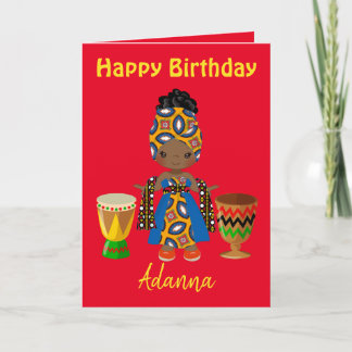 African Birthday Greetings  Holiday Card