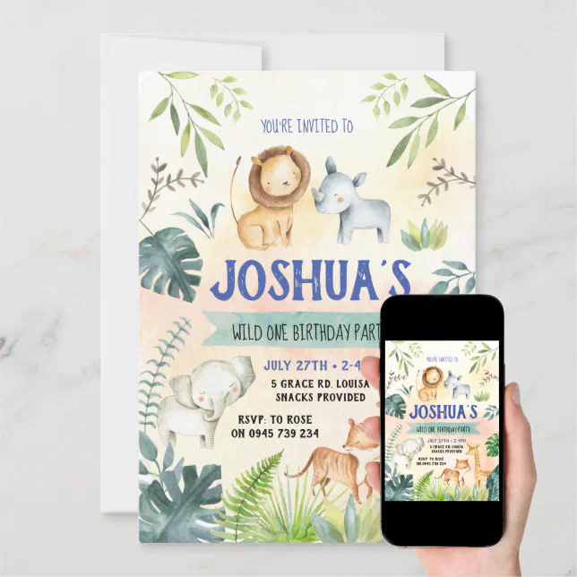 African Birthday Invitation, Wild One invite Zazzle