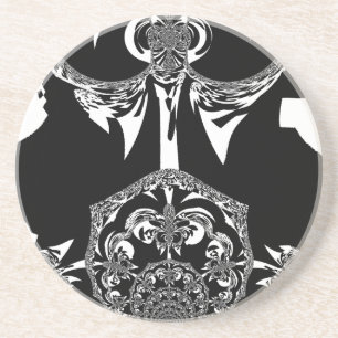 African Black and White Art Print Coaster