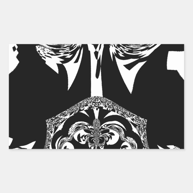 African Black and White Art Print Rectangular Sticker (Front)