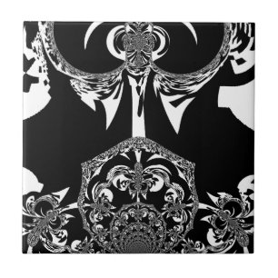 African Black and White Art Print Tile