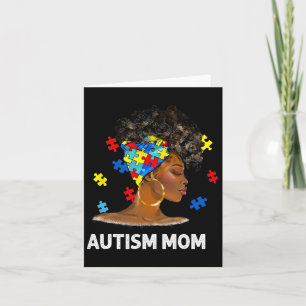 African Black Autism Mum Afro Mother Autism Awaren Card