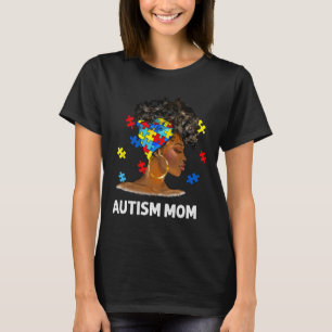 African Black Autism Mum Afro Mother Autism Awaren T-Shirt
