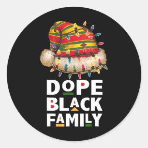 African Black Family Afro Team Santa Matching Chri Classic Round Sticker