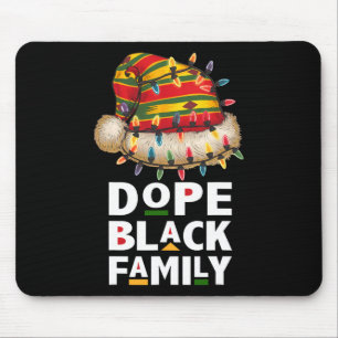African Black Family Afro Team Santa Matching Chri Mouse Pad