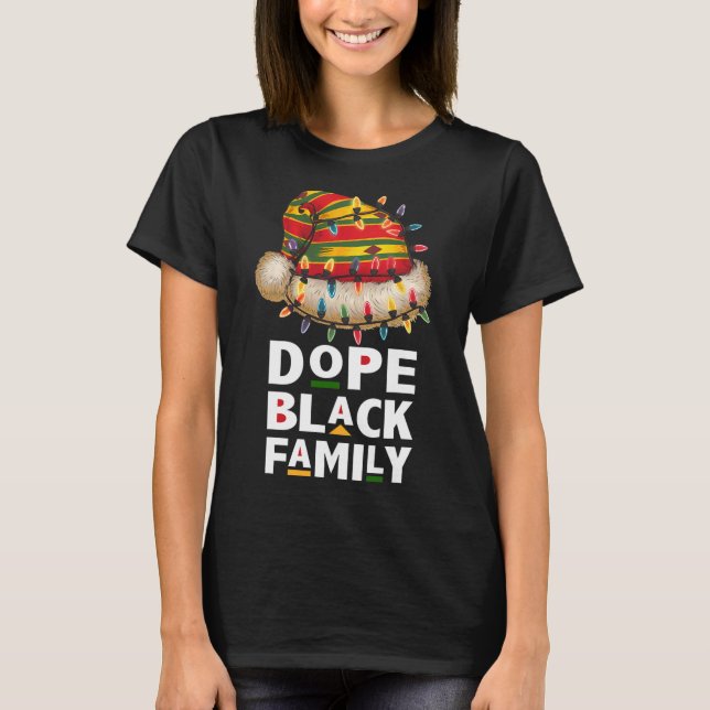African Black Family Afro Team Santa Matching Chri T-Shirt (Front)