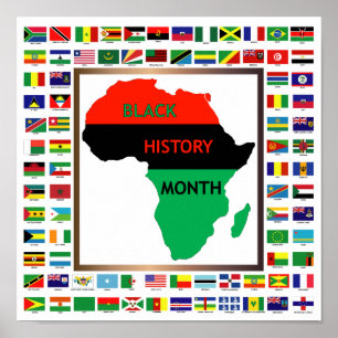 African & Black Flags Poster