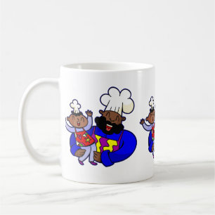 african black happy fathers day chef coffee mug