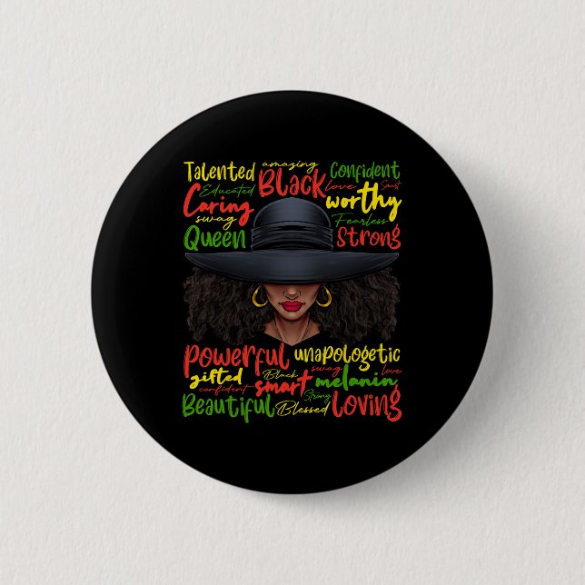 African Black History African American Ladies June 6 Cm Round Badge (Front)