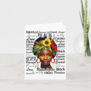 African Black History Tee African American Ladies Card