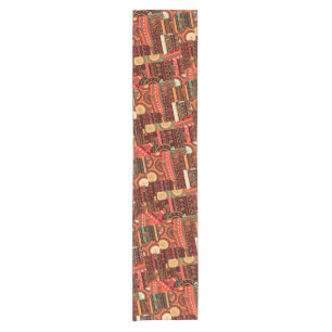 African Black Kente Tribal Pattern decor Short Table Runner