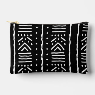 African Black Mudcloth Accessory Pouch - Zipper Ba