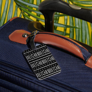 African Black Mudcloth Luggage Tag - Travel Access