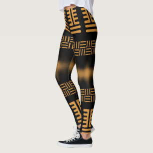 African Black Royal Bogolan Leggings 