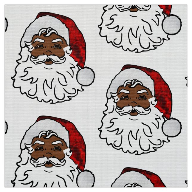african black santa christmas fabric (Swatch)