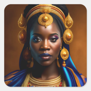 African Black Woman Square Sticker
