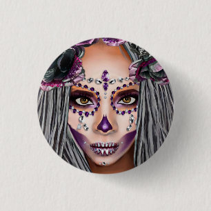 African Black Woman Voodoo Priestsess Fantasy art  3 Cm Round Badge