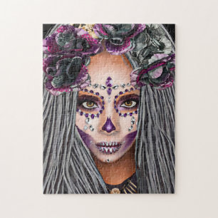 African Black Woman Voodoo Priestsess Fantasy art Jigsaw Puzzle