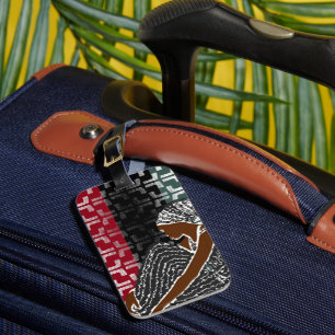 African Black Woman with Heritage Head Wrap Luggage Tag