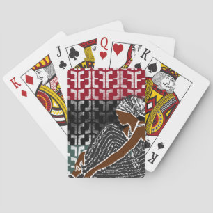 African Black Woman with Heritage Head Wrap  Playing Cards