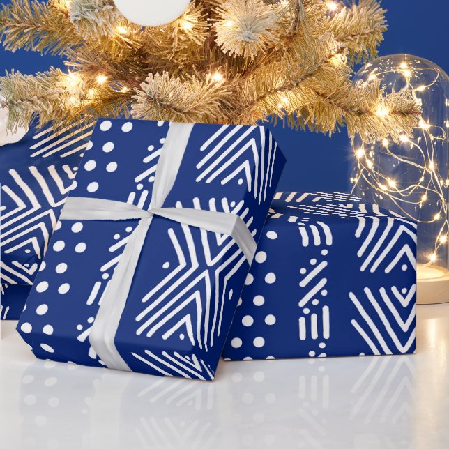 African Blue Indigo Bogolan Gift Wrap (Holidays)