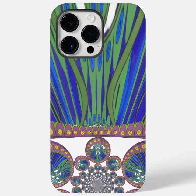 African Blue Purple Decorative Art Design Print Case-Mate iPhone Case (Back)