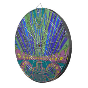 African Blue Purple Decorative Art Design Print Dartboard