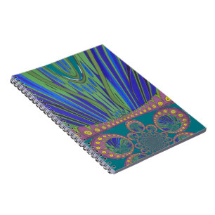 African Blue Purple Decorative Art Design Print Notebook