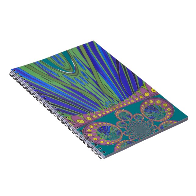 African Blue Purple Decorative Art Design Print Notebook (Right Side)