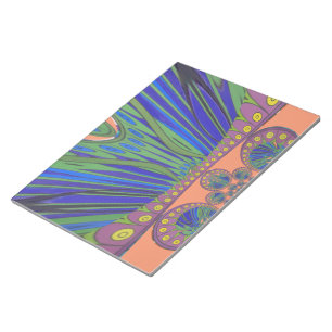African Blue Purple Decorative Art Design Print Notepad