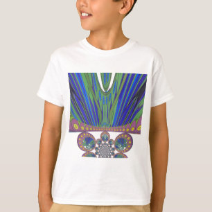 African Blue Purple Decorative Art Design Print T-Shirt