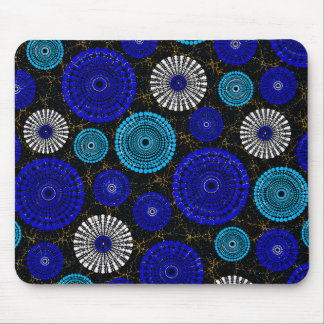 African Blue Solar Burst Geometric Mouse Pad