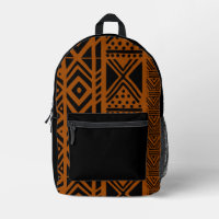 African Bogolan Black Mud Cloth Inspired Backpack