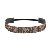 African Bogolan Custom Grosgrain Non-Slip Headband
