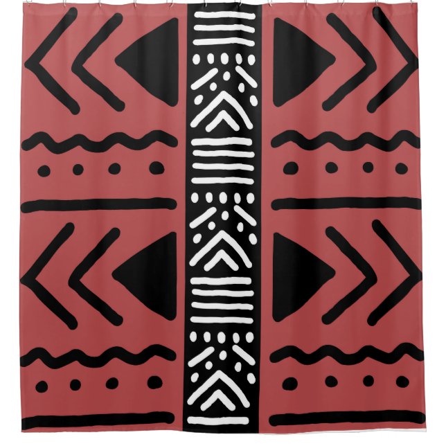 African Bogolan Shower Curtain Design (Front)