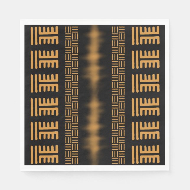 African bogolan style Afrocentric Napkins (Front)