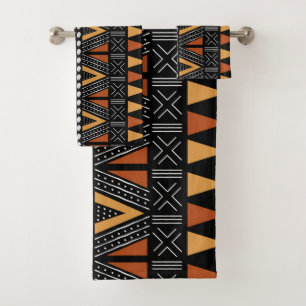 African Bogolan Style Mud Cloth Inspired Towel Set