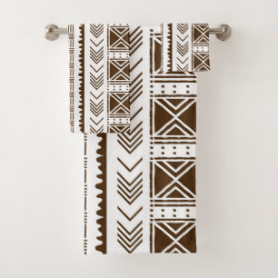 African Bogolan Style Mud Cloth Inspired Towel Set