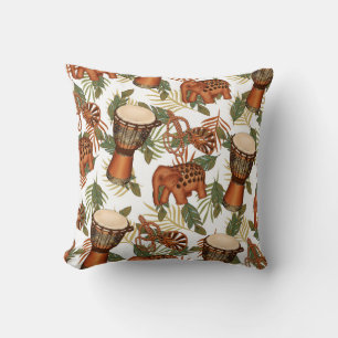 African Botanical Throw Pillow