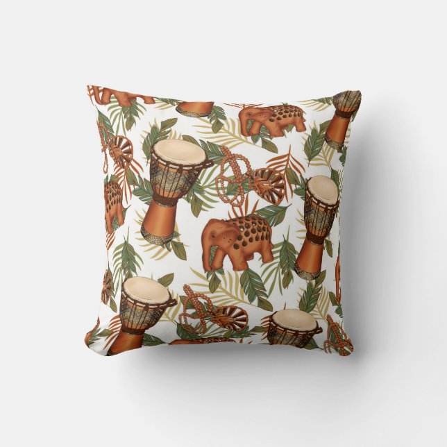 African Botanical Throw Pillow (Front)