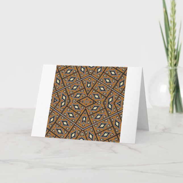 African Bricks Kaleidoscope Card (Front)