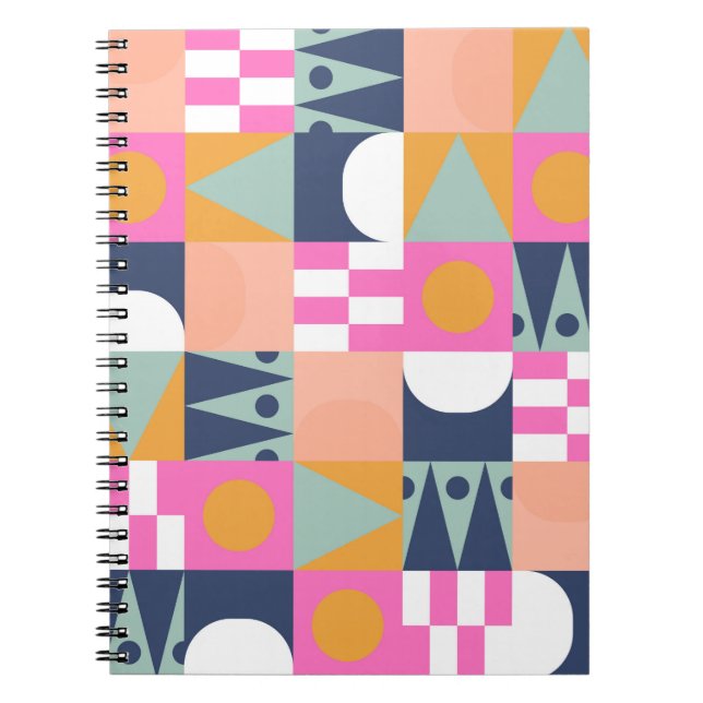 African bright colour block seamless pattern. Geom Notebook (Front)