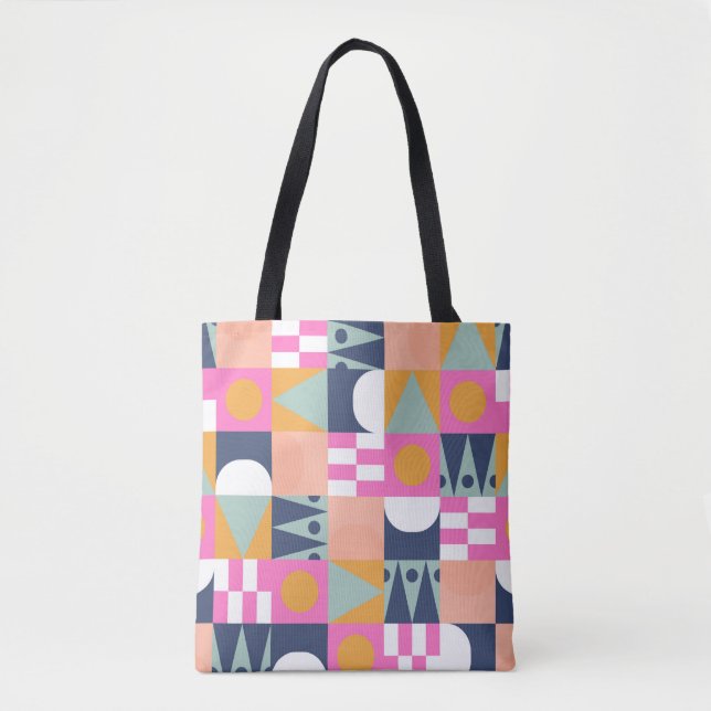 African bright colour block seamless pattern. Geom Tote Bag (Front)
