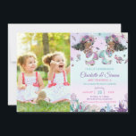 African Brown Mermaids Twin Sisters Birthday Photo Invitation<br><div class="desc">Whimsical mermaids twins / sisters birthday party invitation, featuring two beautiful mermaids, adorable under the sea creatures and colourful corals against rainbow deep ocean backdrop. Personalise it with your party details easily and quickly, simply press the customise it button to further re-arrange and format the style and placement of the...</div>