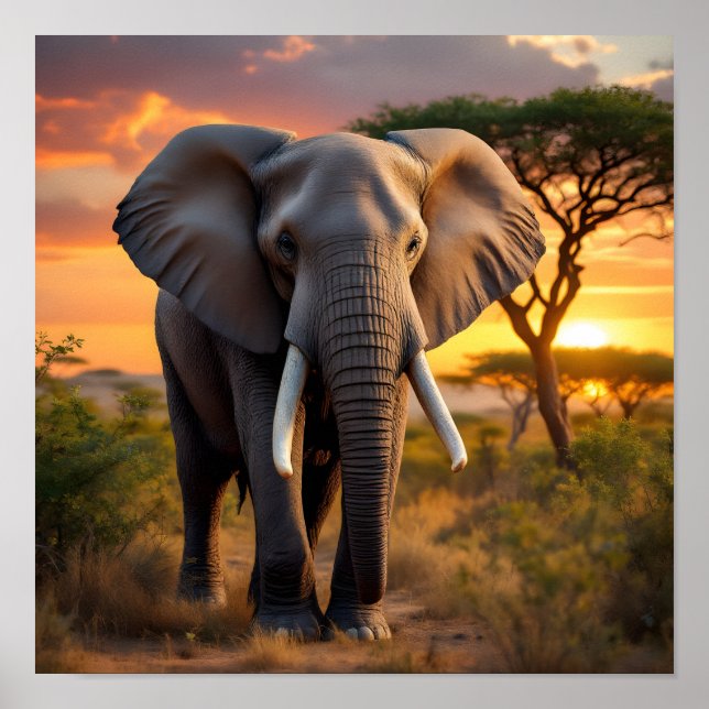 African Bull Elephant Poster (Front)