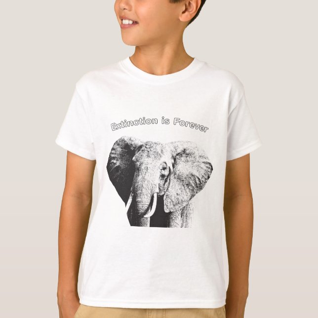 African Bush Elephant Drawing T-Shirt (Front)